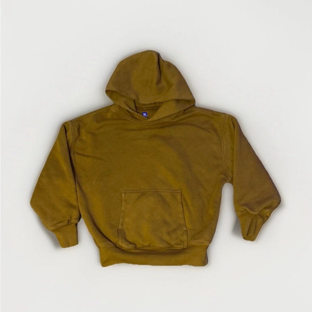 Yeezy x Gap Hoodie Kids Large Brown Double Layered Hip Hop Streetwear Kanye W